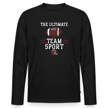 Le sport d’équipe ultime - Football - T-shirt manches longues Premium bio Homme - noir - Devant - Nico (187cm)