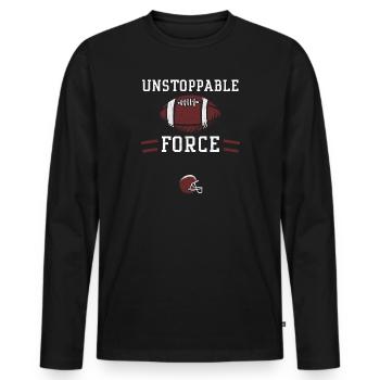Force imparable - Football - T-shirt manches longues Premium bio Homme - noir - Devant - Nico (187cm)