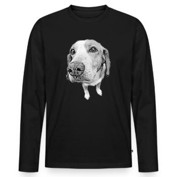 Doggy Nose - Men's Premium Organic Long Sleeve Shirt - black - Front - Nico (187cm)