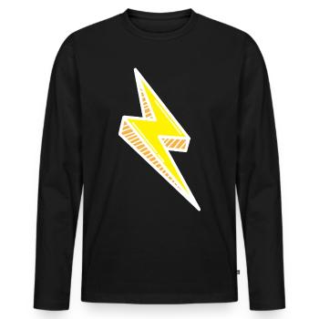 Blitz Comic Rapide - T-shirt manches longues Premium bio Homme - noir - Devant - Nico (187cm)
