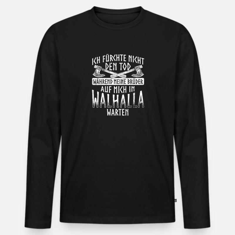 Wikinger Odin Thor - Männer Premium Bio Langarmshirt - Schwarz