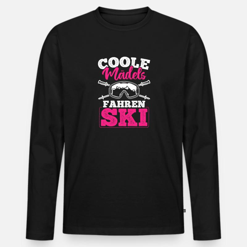 Ski Gift - Männer Premium Bio Langarmshirt - Schwarz