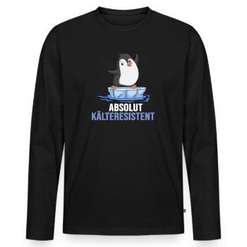 eisbader winterbader eischwimmer kältebad pinguin - Männer Premium Bio Langarmshirt - Schwarz - Vorne - Nico (187cm)