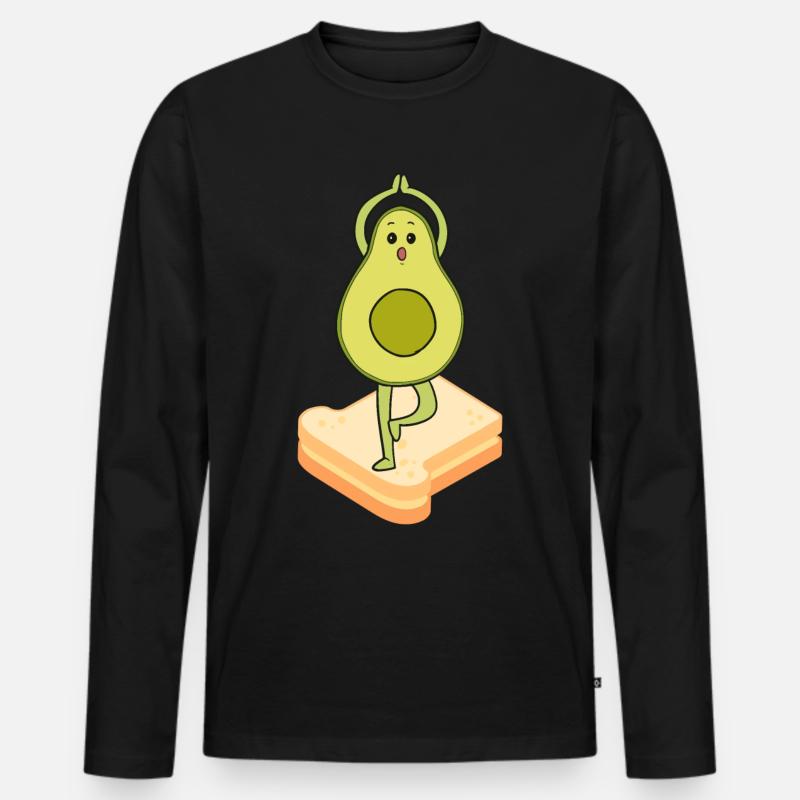 Avocado Toast - Männer Premium Bio Langarmshirt - Schwarz
