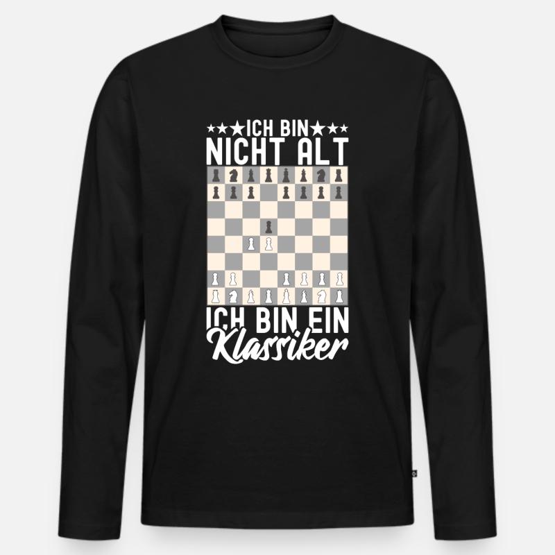 Schach Schachspieler - Männer Premium Bio Langarmshirt - Schwarz