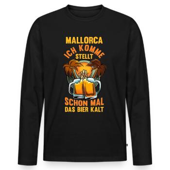 Party Urlaub Mallorca - Männer Premium Bio Langarmshirt - Schwarz - Vorne - Nico (187cm)