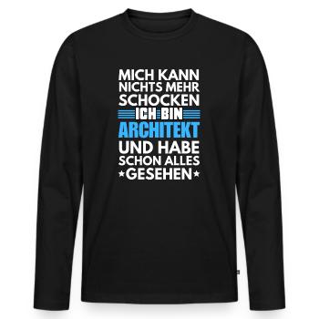 Non-shockable architect - Men's Premium Organic Long Sleeve Shirt - black - Front - Nico (187cm)