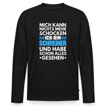 Charpentier non choquable - T-shirt manches longues Premium bio Homme - noir - Devant - Nico (187cm)