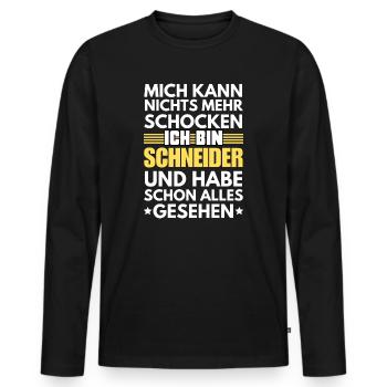 Nicht schockbarer Schneider - Männer Premium Bio Langarmshirt - Schwarz - Vorne - Nico (187cm)