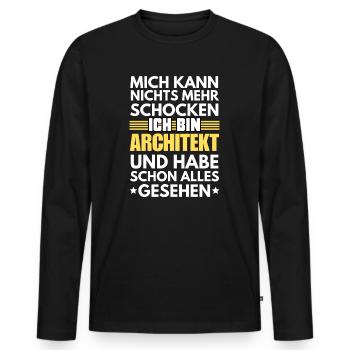 Architecte non choquable - T-shirt manches longues Premium bio Homme - noir - Devant - Nico (187cm)