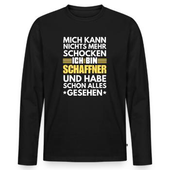 Non-Shockable Conductor - Men's Premium Organic Long Sleeve Shirt - black - Front - Nico (187cm)