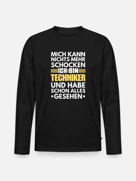 Unshockable technician - Men's Premium Organic Long Sleeve Shirt - black