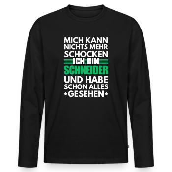 Nicht schockbarer Schneider - Männer Premium Bio Langarmshirt - Schwarz - Vorne - Nico (187cm)