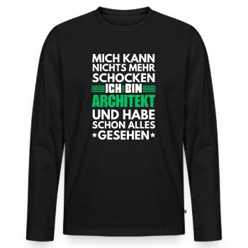 Non-shockable architect - Men's Premium Organic Long Sleeve Shirt - black - Front - Nico (187cm)