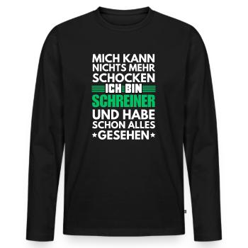 Charpentier non choquable - T-shirt manches longues Premium bio Homme - noir - Devant - Nico (187cm)