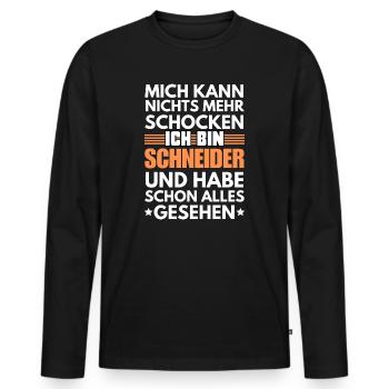 Nicht schockbarer Schneider - Männer Premium Bio Langarmshirt - Schwarz - Vorne - Nico (187cm)