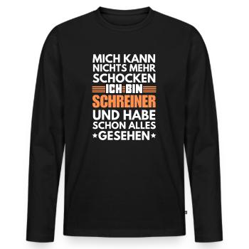 Unshockable carpenter - Men's Premium Organic Long Sleeve Shirt - black - Front - Nico (187cm)