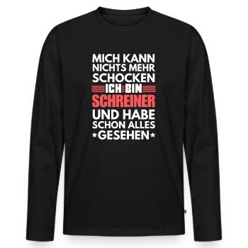 Unshockable carpenter - Men's Premium Organic Long Sleeve Shirt - black - Front - Nico (187cm)