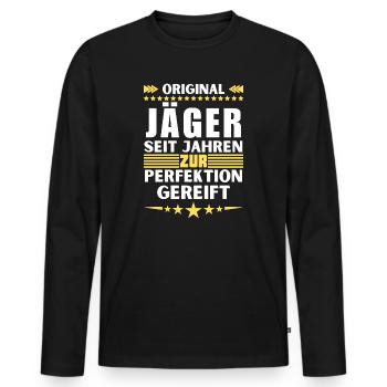 Les chasseurs ont mûri à la perfection - T-shirt manches longues Premium bio Homme - noir - Devant - Nico (187cm)