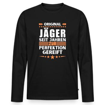 Les chasseurs ont mûri à la perfection - T-shirt manches longues Premium bio Homme - noir - Devant - Nico (187cm)
