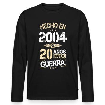 20. Geburtstag - Hergestellt im Jahr 2004 20 Jahre Krieg - Männer Premium Bio Langarmshirt - Schwarz - Vorne - Nico (187cm)