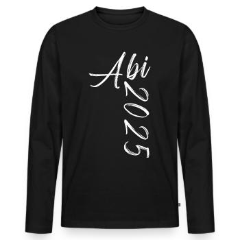 Abi 2025 - Männer Premium Bio Langarmshirt - Schwarz - Vorne - Nico (187cm)