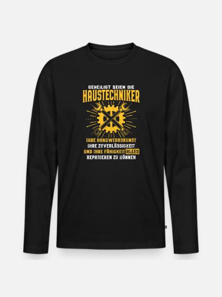 Haustechniker/Haustechnik/Haustechnikerin/Anlagen - Männer Premium Bio Langarmshirt - Schwarz