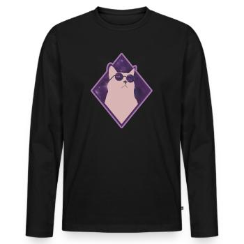 Galaxy Cat - Men's Premium Organic Long Sleeve Shirt - black - Front - Nico (187cm)