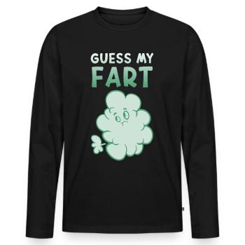 Farting Flatulence Fart Farting Guess My Fart - Men's Premium Organic Long Sleeve Shirt - black - Front - Nico (187cm)