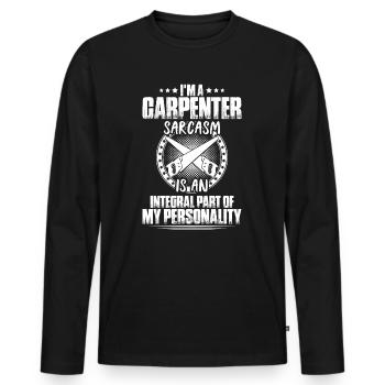Carpenter Zimmerer Tischler Schreiner Carpentry - Männer Premium Bio Langarmshirt - Schwarz - Vorne - Nico (187cm)