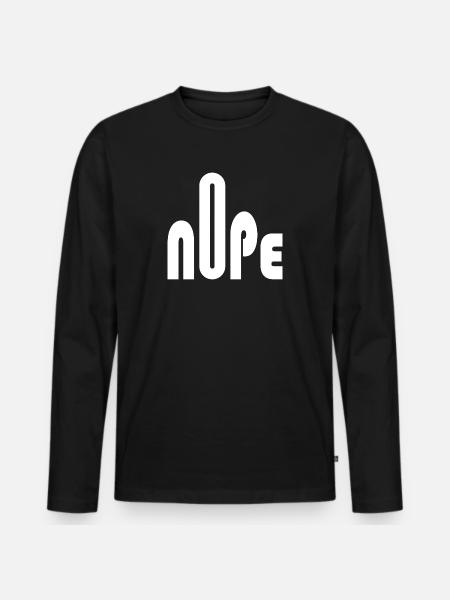 Nope - Männer Premium Bio Langarmshirt - Schwarz