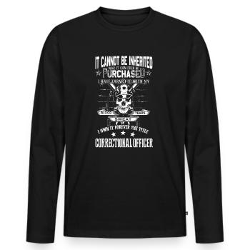 Correction Officer Forever The Title - Men's Premium Organic Long Sleeve Shirt - black - Front - Nico (187cm)