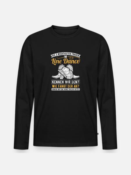 Line Dance Geschenk - Männer Premium Bio Langarmshirt - Schwarz