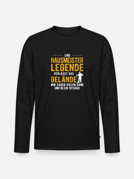 Hausmeister Geschenk - Männer Premium Bio Langarmshirt - Schwarz
