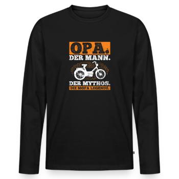 Der Mann Mythos Mofa Legende Opa Mofa - Männer Premium Bio Langarmshirt - Schwarz - Vorne - Nico (187cm)
