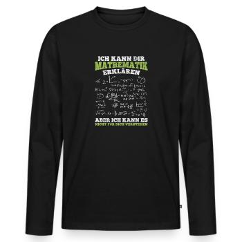 Mathematiker Mathematik Lehrer - Männer Premium Bio Langarmshirt - Schwarz - Vorne - Nico (187cm)