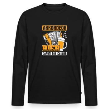 Akkordeon Und Bier Darum Hier Steirische Akkordeon - Männer Premium Bio Langarmshirt - Schwarz - Vorne - Nico (187cm)