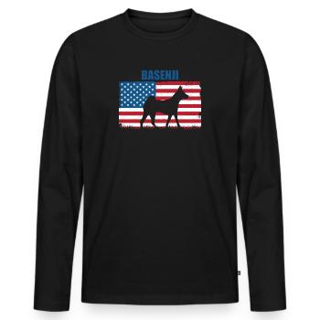 Basenji - Männer Premium Bio Langarmshirt - Schwarz - Vorne - Nico (187cm)