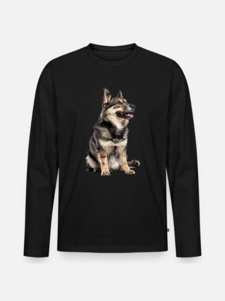 Vallhund Sapa suédois - T-shirt manches longues Premium bio Homme - noir