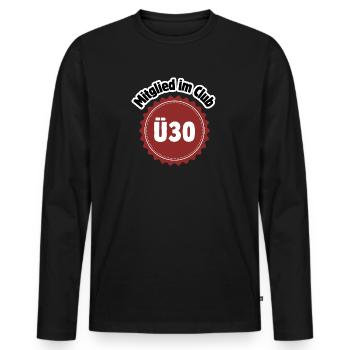 30th Birthday - Member of the Club Ü30 - Men's Premium Organic Long Sleeve Shirt - black - Front - Nico (187cm)