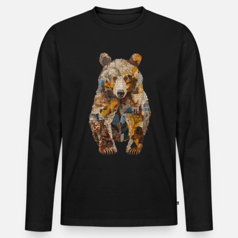 Tragen - Männer Premium Bio Langarmshirt - Schwarz