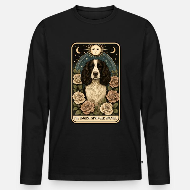 Englischer Springer Spaniel - Männer Premium Bio Langarmshirt - Schwarz