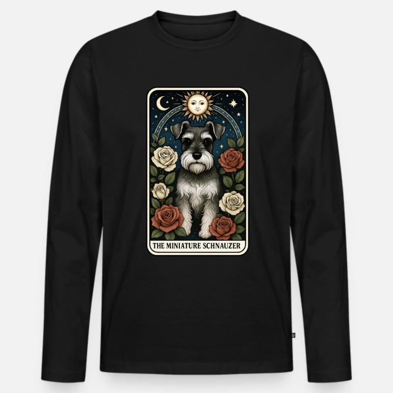 Zwergschnauzer - Männer Premium Bio Langarmshirt - Schwarz