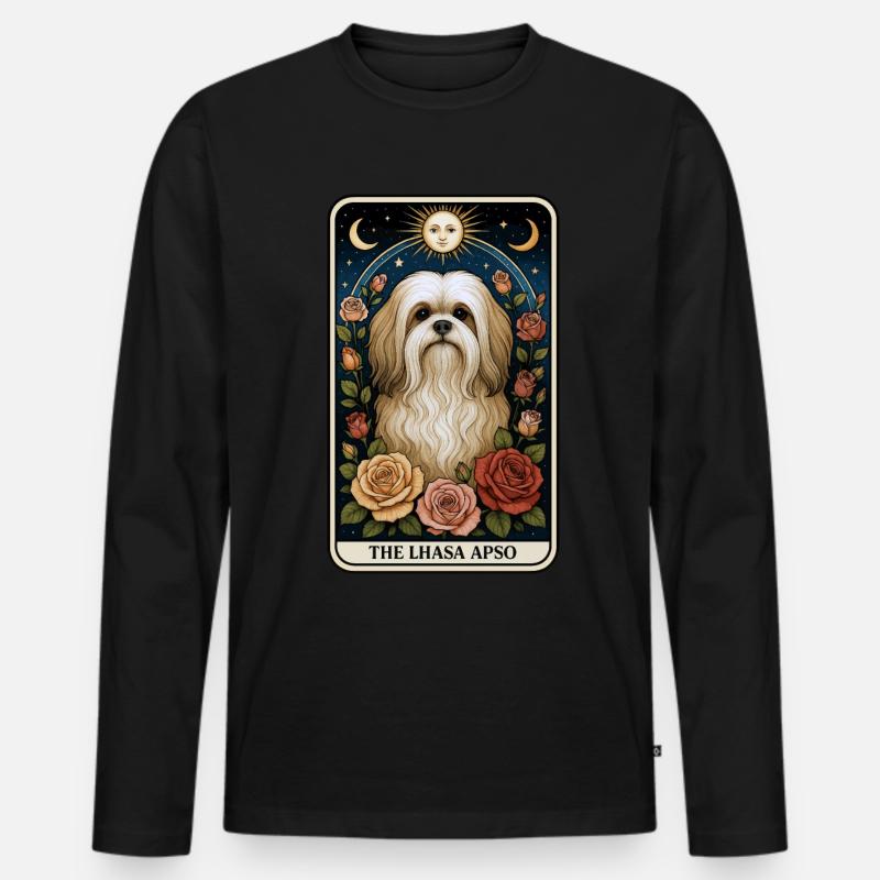 Lhasa Apso - Männer Premium Bio Langarmshirt - Schwarz