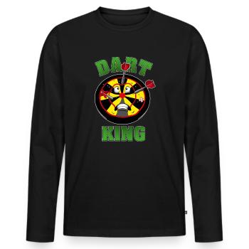 SPD - DART KING unser lustigstes Design für echte - Männer Premium Bio Langarmshirt - Schwarz - Vorne - Nico (187cm)