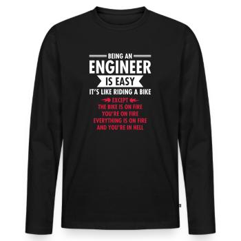 Being An Engineer Is Easy... - T-shirt manches longues Premium bio Homme - noir - Devant - Nico (187cm)