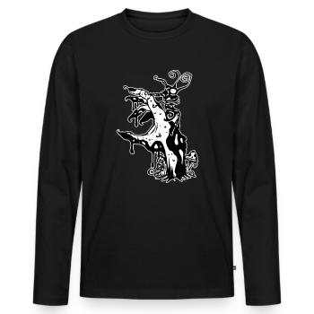 Ant on zombie hand - Men's Premium Organic Long Sleeve Shirt - black - Front - Nico (187cm)