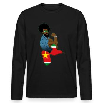 Guadeloupe Flag Antilles Gwada Caribbean - Men's Premium Organic Long Sleeve Shirt - black - Front - Nico (187cm)