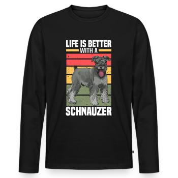 Schnauzer Hunderasse - Männer Premium Bio Langarmshirt - Schwarz - Vorne - Nico (187cm)