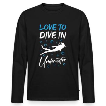 Love To Dive In Underwater Scuba Diving - Männer Premium Bio Langarmshirt - Schwarz - Vorne - Nico (187cm)